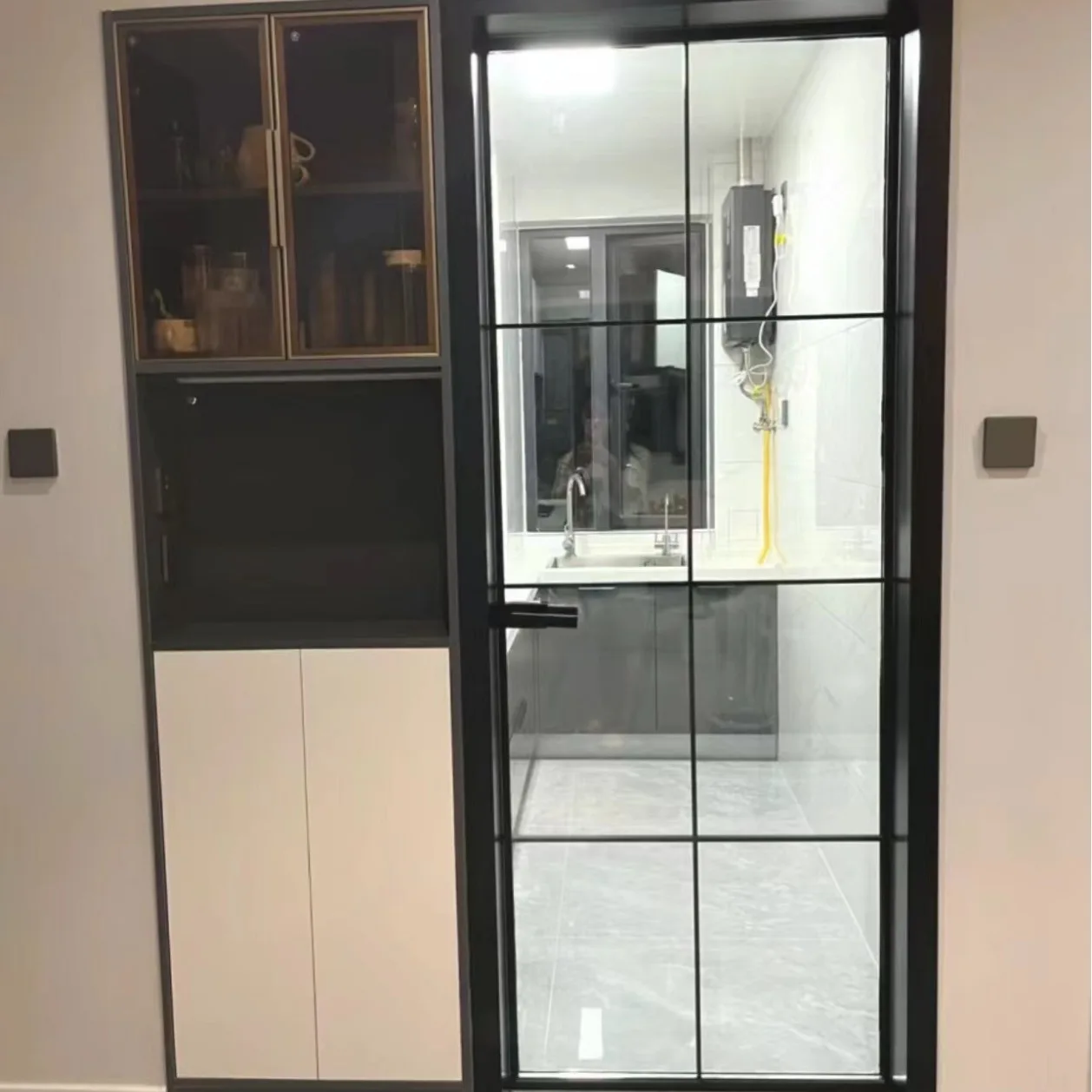 Aluminum alloy tempered glass door insulating glass partition casement door modern minimalist kitchen balcony indoor toilet