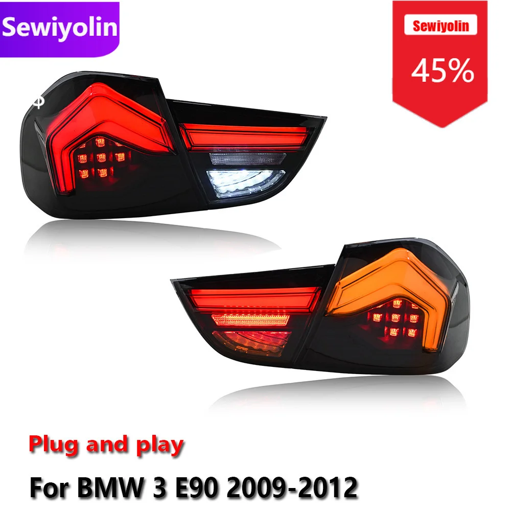 

Автомобильные светодиодные задние фонари DRL в сборе для BMW 3 E90 2009-2021, автоматические противотуманные фары DRL, стоп-сигналы поворота Plug and Play