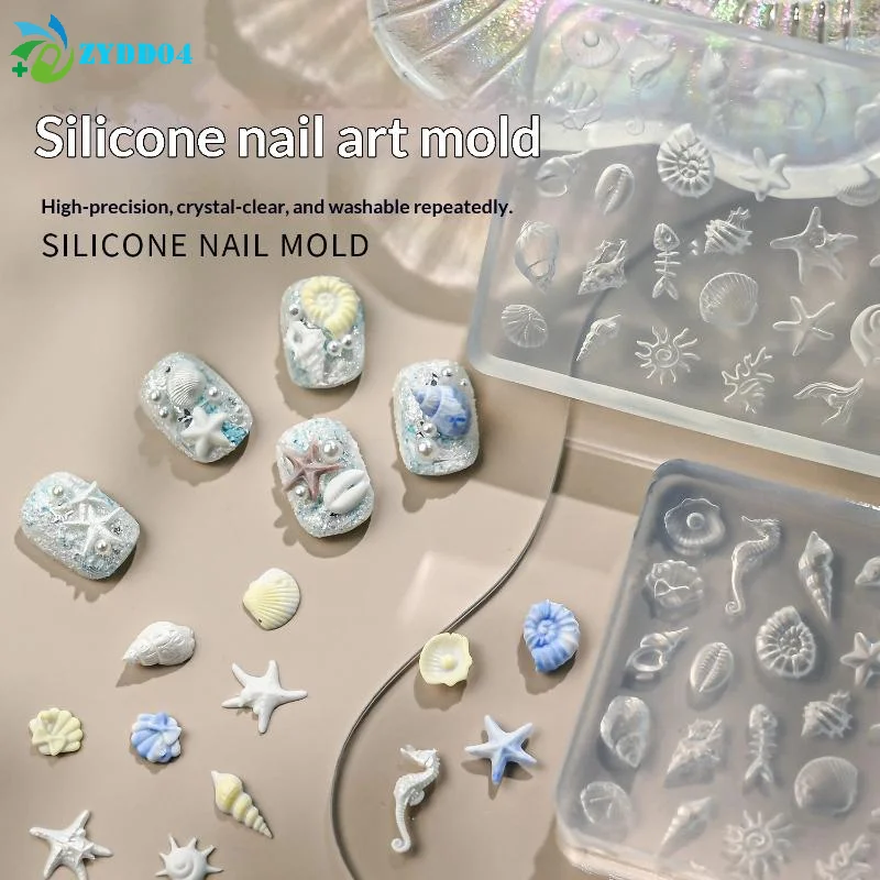 ●Silicone Cute Ocean Organism Starfish Butterfly 3D Nail Art Mold Nail Decorations Nail Stamp Manicure Mold DIY Manicure Tool