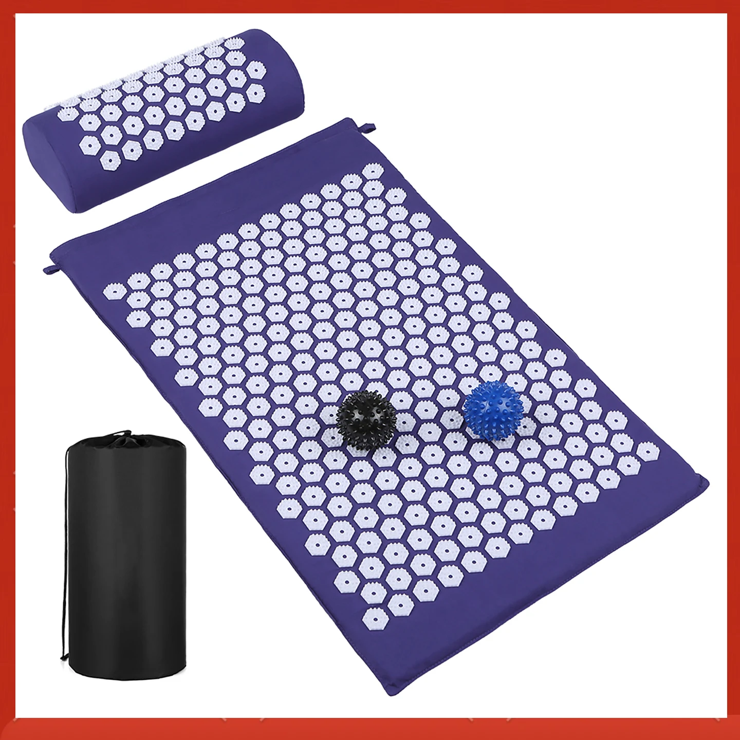 

TOMSHOO Точечный массажный коврик и подушка для массажа с сумкой для расслабления мышц и снятия стресса