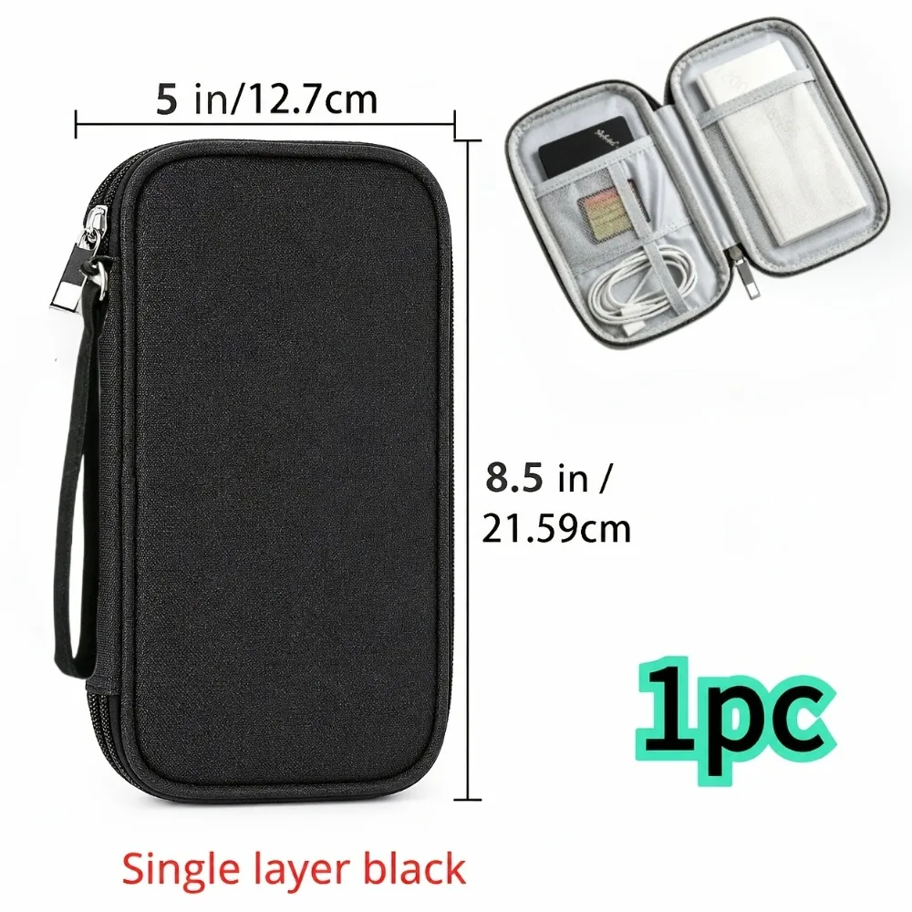 Travel Organizer Electronics Accessories Organizer Portable Waterproof Double Layers Storage Bag for Cable Hard Disk Power Bank