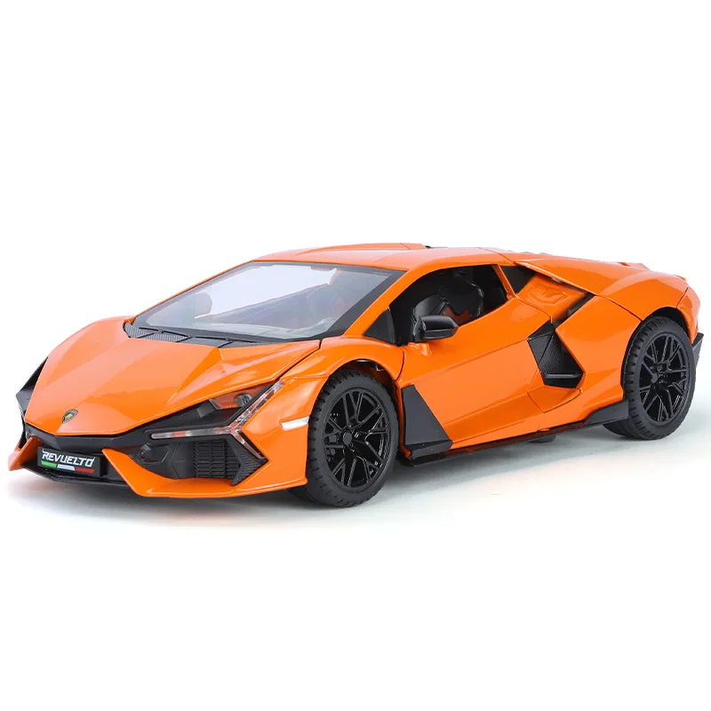 1:24 Lambo Daniel Sports Car Sound and Light Pull Back Die-cast Car regalo per bambini ornamenti giocattolo simulazione modello di auto in lega