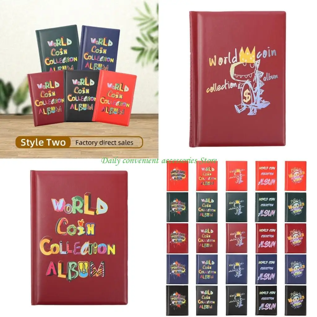 

97QB Coin Collector Album 120 Pocket Coin Storage Album Coin Collection Book