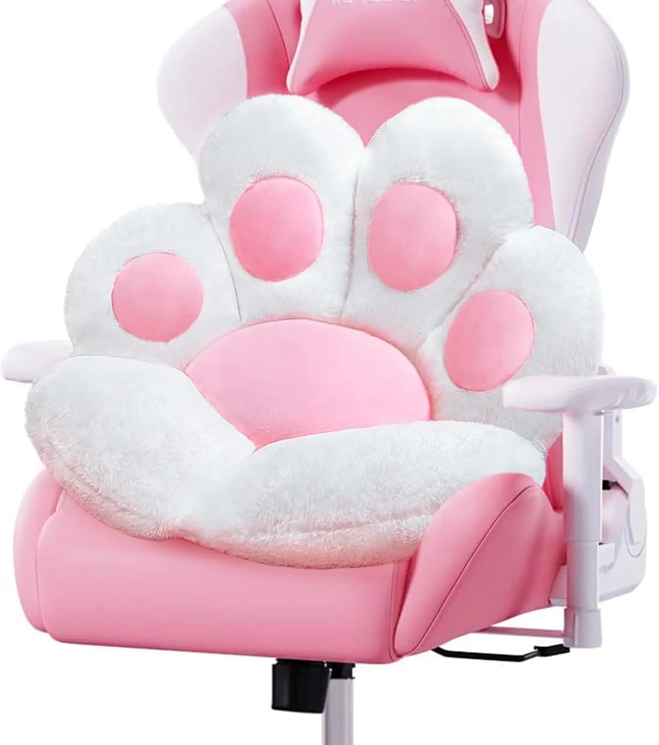 Cute Cat Paw Cushion, 28x24 Inch Soft Gaming Chair Pillow for Girls, Kawaii Room Decor