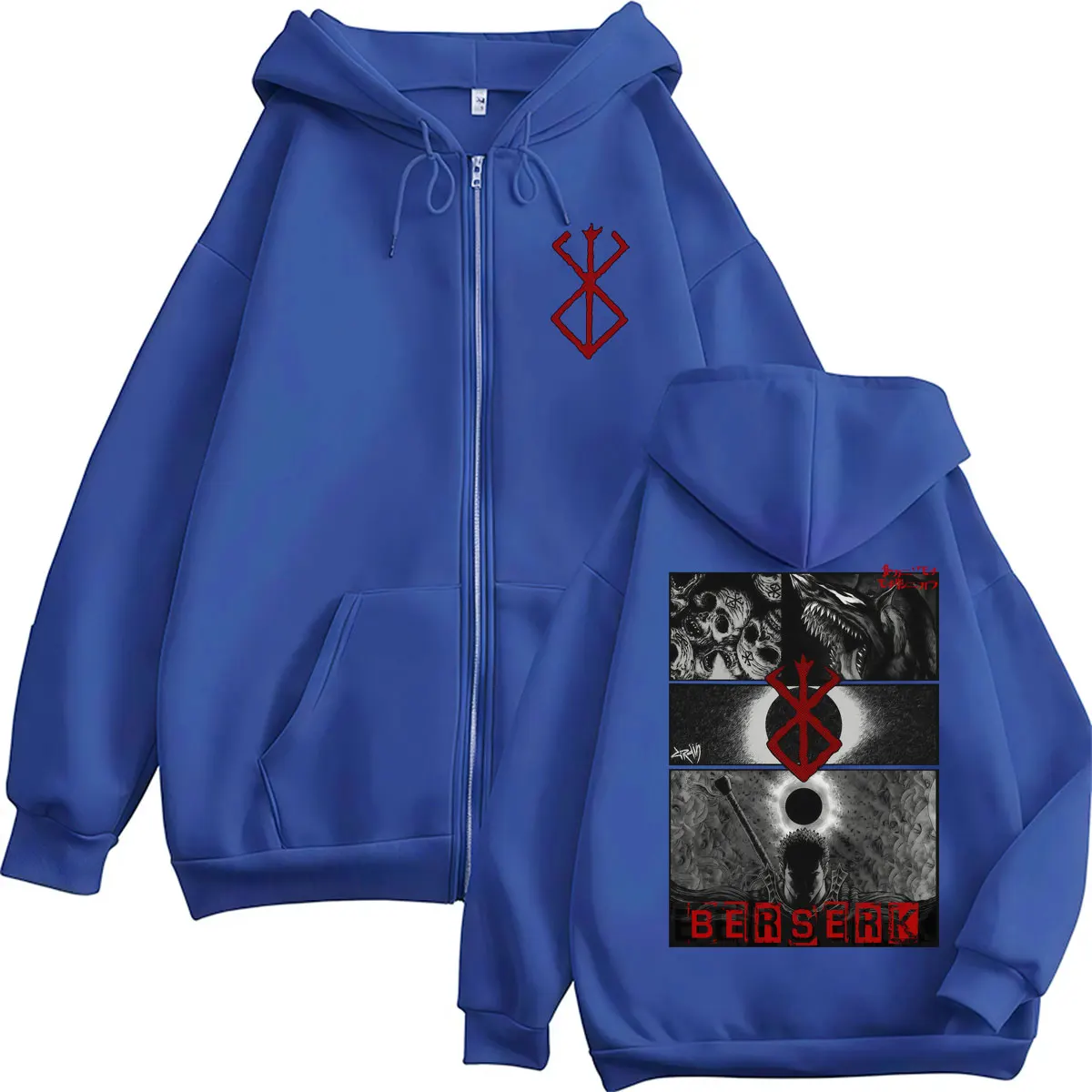 Anime Berserk Vintage Harajuku Hoodies Manga Gatsu Griffith Zodd Men's Tracksuit Fleece Warm Oversized Casual Jackets Streetwear view 5