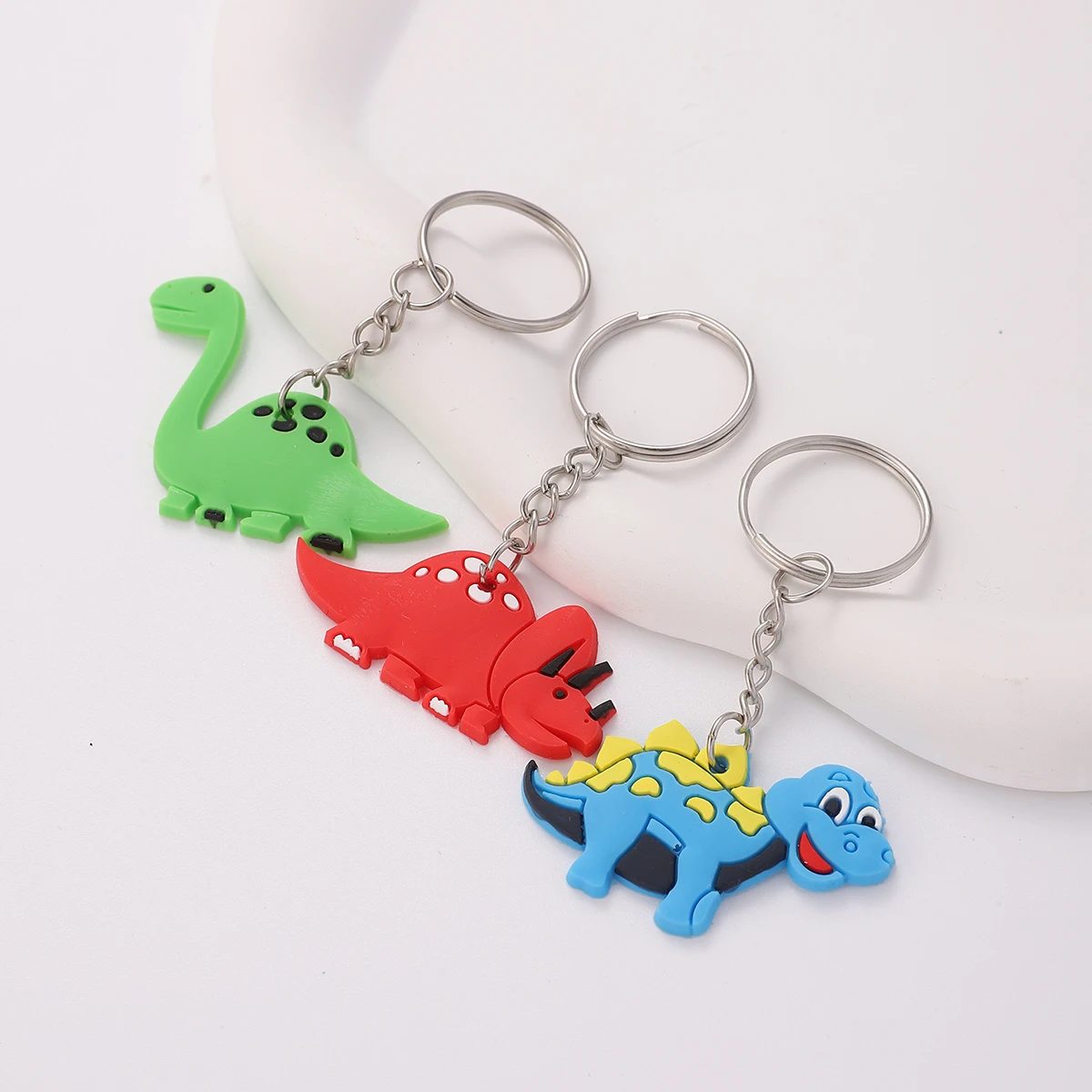 30pcs PVC Dinosaur Keychain Cartoon Pendant Fashion Cute Bag Key Accessories Key Chain Creative Gift