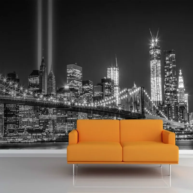 Famous City Building Trade Center 3D Grey Scale Photo Wallpapers Living Room Bedroom Background Wall Paper 3D Wall Covering