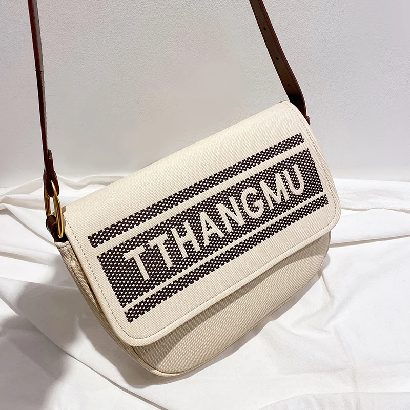 

Brand Sling Bag For Women Luxury Designer Handbag Purse And 2023 New In Canvas Letter Decoration Fashion High Quality Saddle Bag