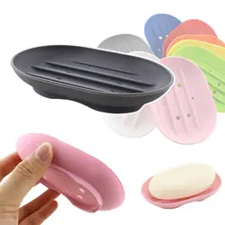 Portable Soap Dish Plate Bathroom Silicone Flexible Soap Holder Travel Holder Dish New Fashion Candy Color Bathroom Soap Dish