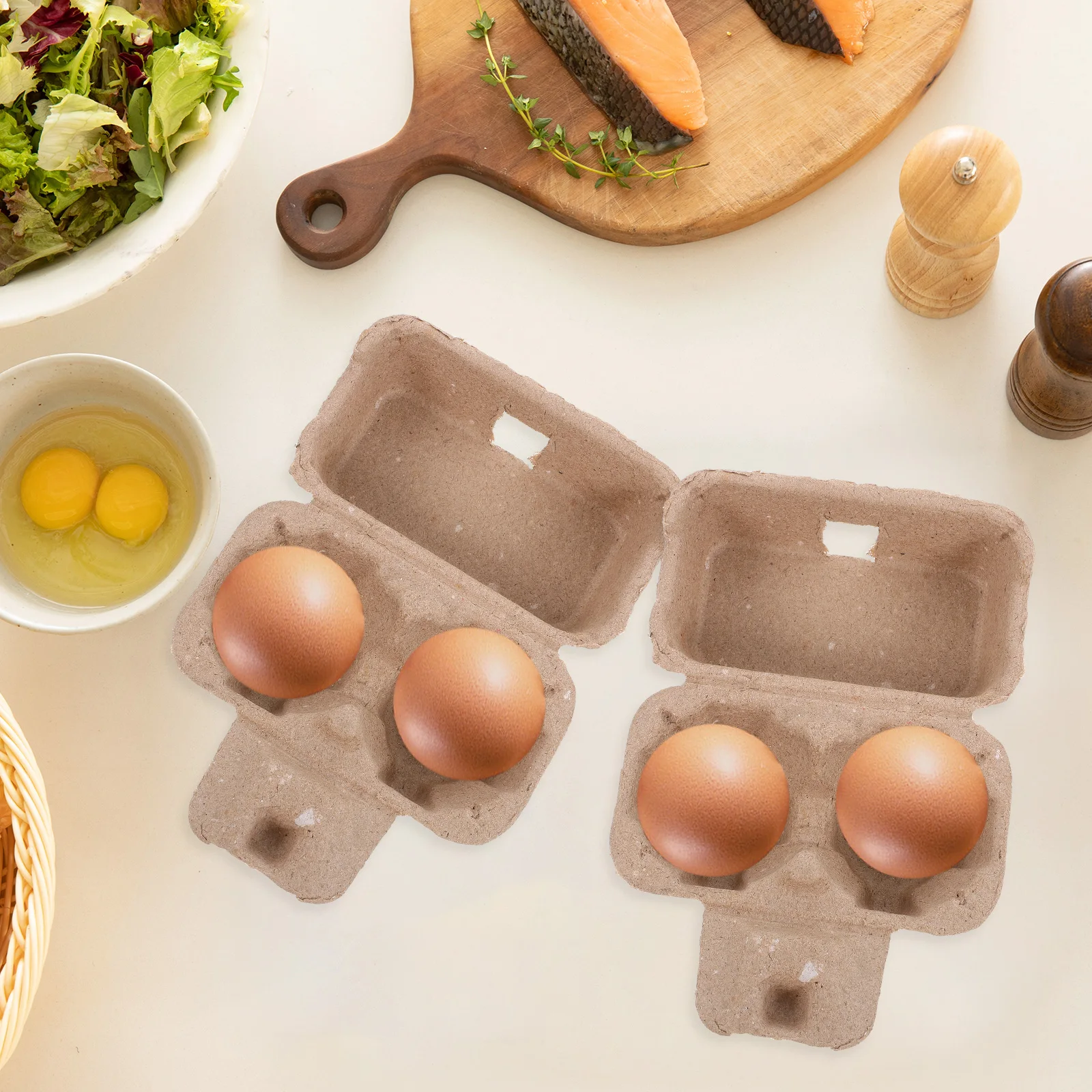 12Pcs Egg Carton Paper Pulp Container Egg Box Storage Boxes Bulk Holders Chicken Egg Trays Fridge ganizers Packaging Solutions