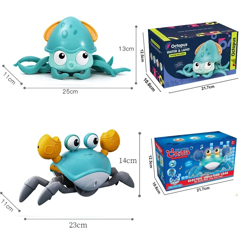 Escape Baby Induction Crawling Crab Toys Octopus Toy Music Light Up Electric Pet Rechargeable Educational Toys Climb Toy Gift