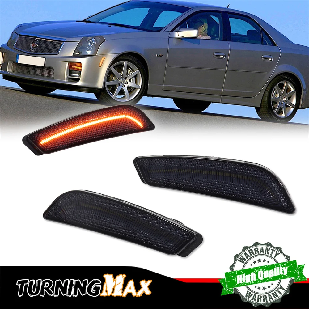 

Car Amber/White LED Front Bumper Side Marker Turn Signal Lights Parking Lights For Cadillac CTS/CTS V 2003 2004 2005 2006 2007
