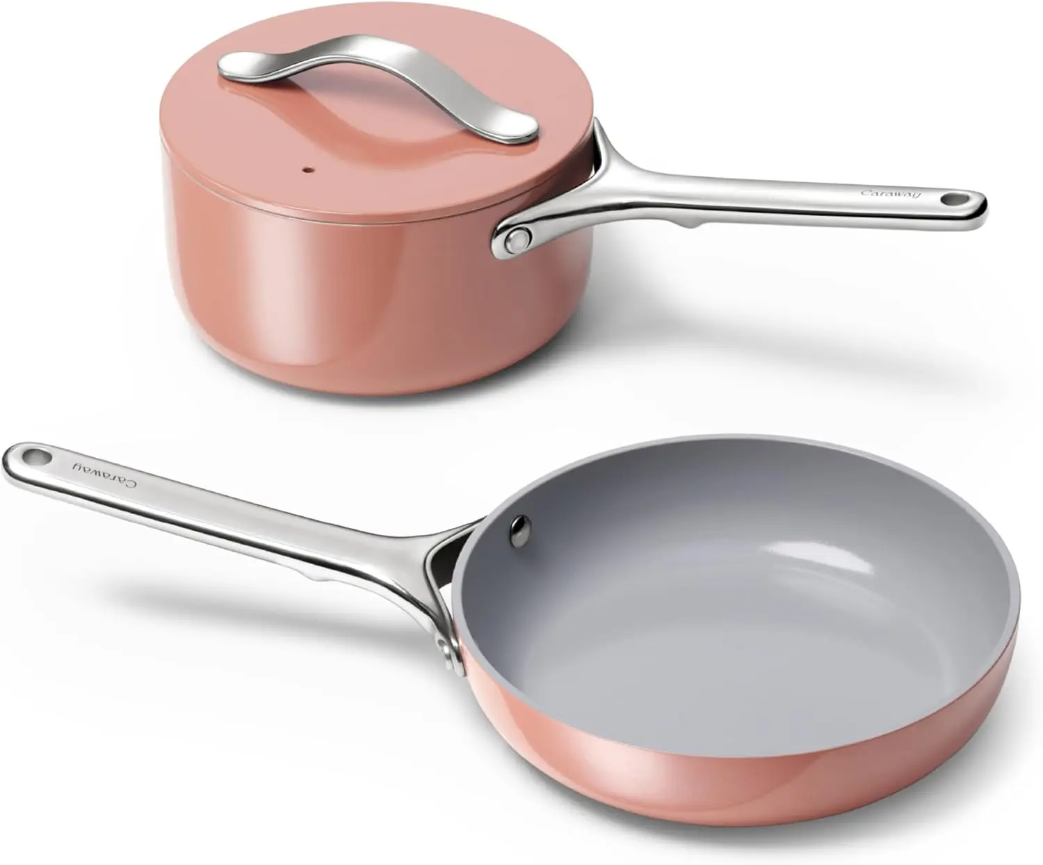 

Mini Cookware Set - Non-Stick Ceramic Fry Pan (1.05 qt, 8") & Sauce Pan (1.75 qt) - Non Toxic, PTFE & PFOA Free Oven S