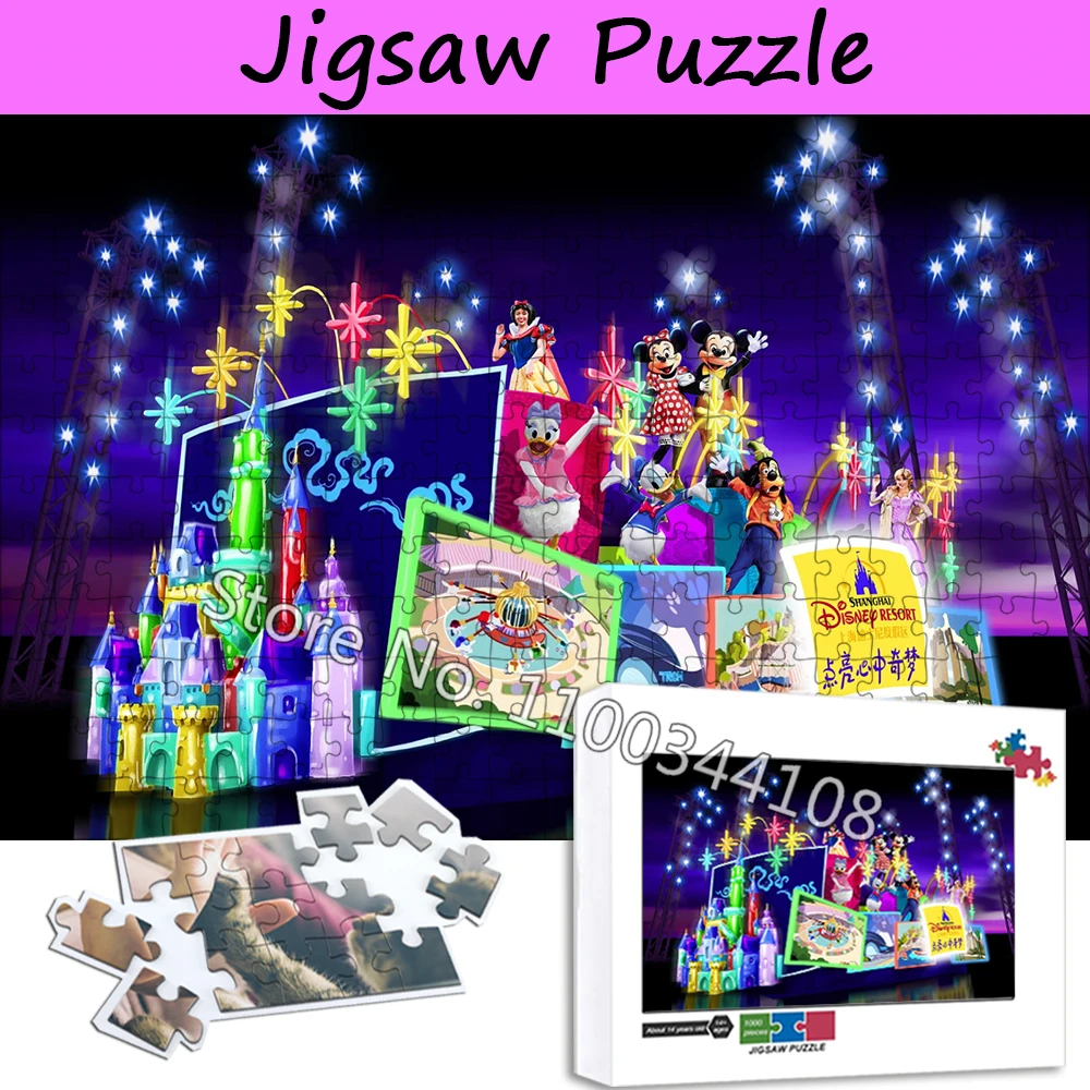 

1000 Pieces Disneyland Jigsaw Puzzles for Children's Educational Toys Disney Mickey Mouse Puzzle Collection Adult Handmade Gifts