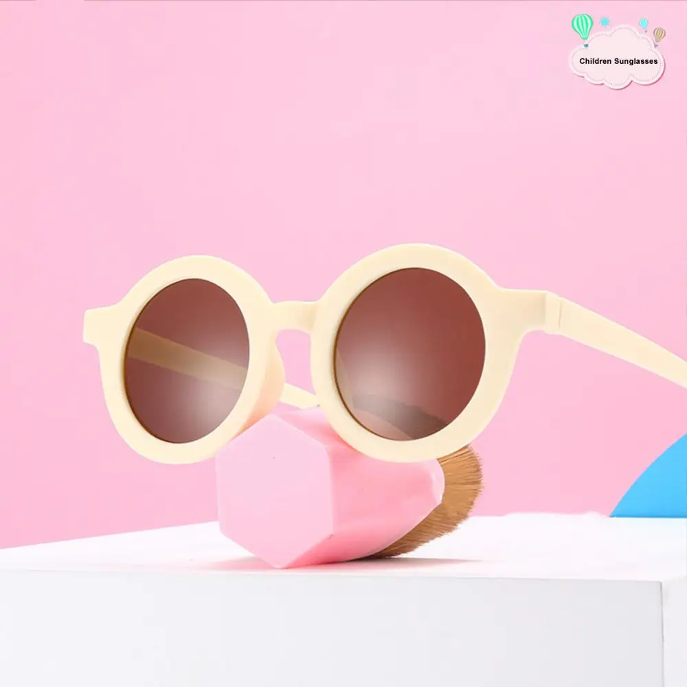 

Glasses Boys Student Fashion Retro Cute Sunglasses Toddler Uv Protection Solid Round Frame Sunnies Baby Kids Eyeglasses