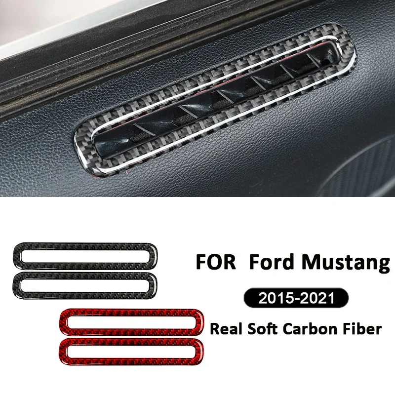 

Carbon Fiber Car Door Air Conditioning Outlet Vent Frame Decoration Sticker For Ford Mustang 2015-2021 Interior Accessories