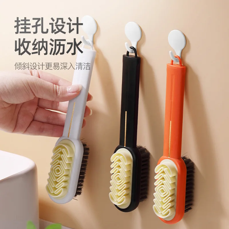 Long Handle Shoe Cleaning Brush Plastic Scrubbing Household Multi-functional Cleaning Tools 2 Sided Washing Brush Accessories