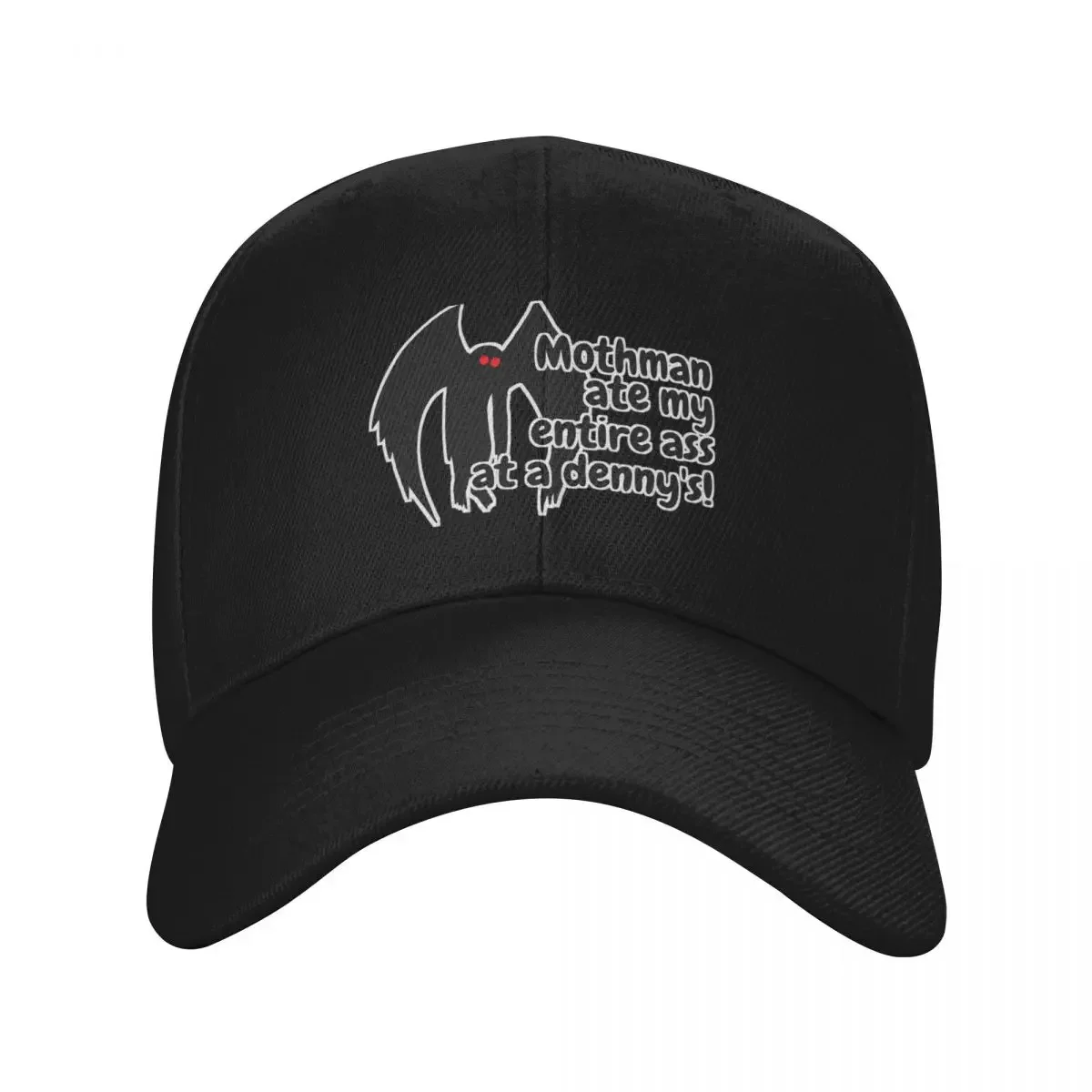 2026 Mothman ate my entire ass at a Denny's! Funny vinyl cryptid bumper Baseball Cap black designer cap Golf Women Men's