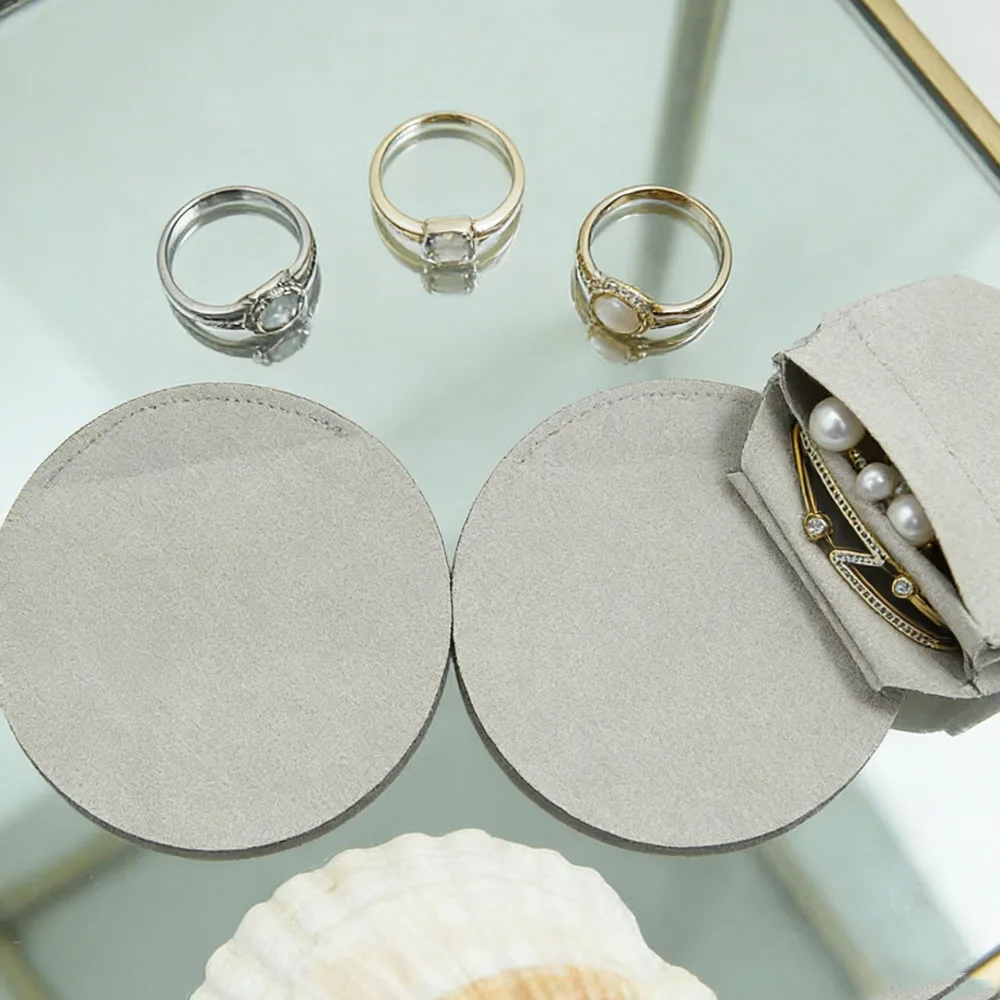 

10 шт. чрезвычайно образец стиля 7x7 см ювелирные изделия из микрофибры круглая сумка для хранения свадебной вечеринки мешок кольца-гвоздики серьги часы кулон