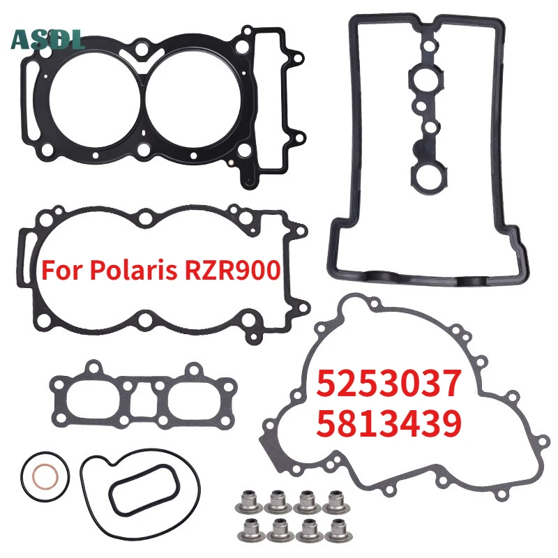 

900cc Motorcycle Complete Full Cylinder Head Overhaul Gasket Mat Set For Polaris RZR XP 900 RZR4 RZR900 INTL 5253037 5813439