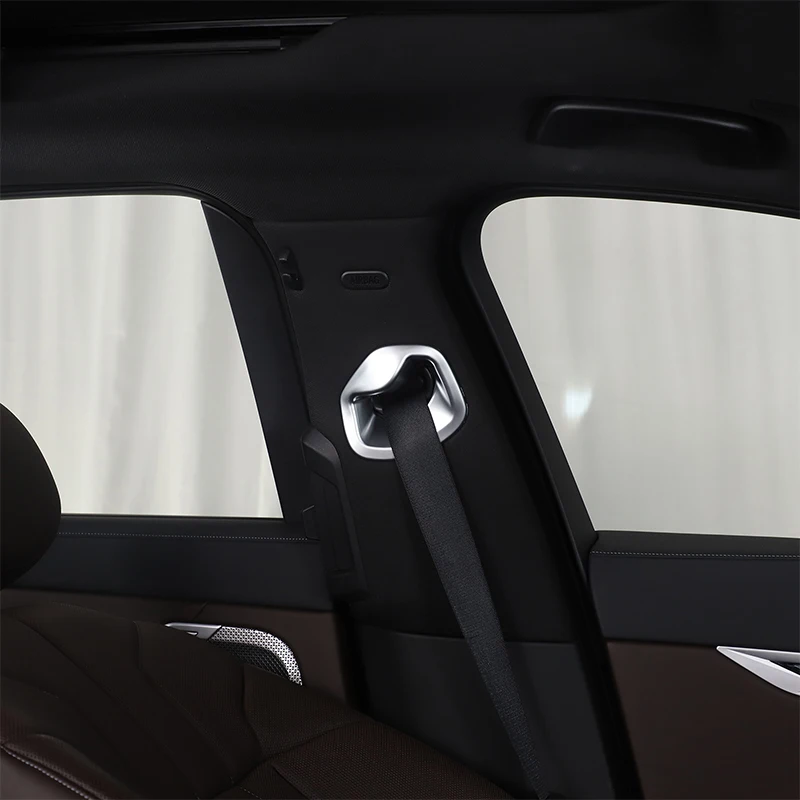 

ABS Carbon Fiber Car Front Row Seat Safety Belt Cover Trim Interior Car Accessories For BMW 7 Series G70 2023-2025
