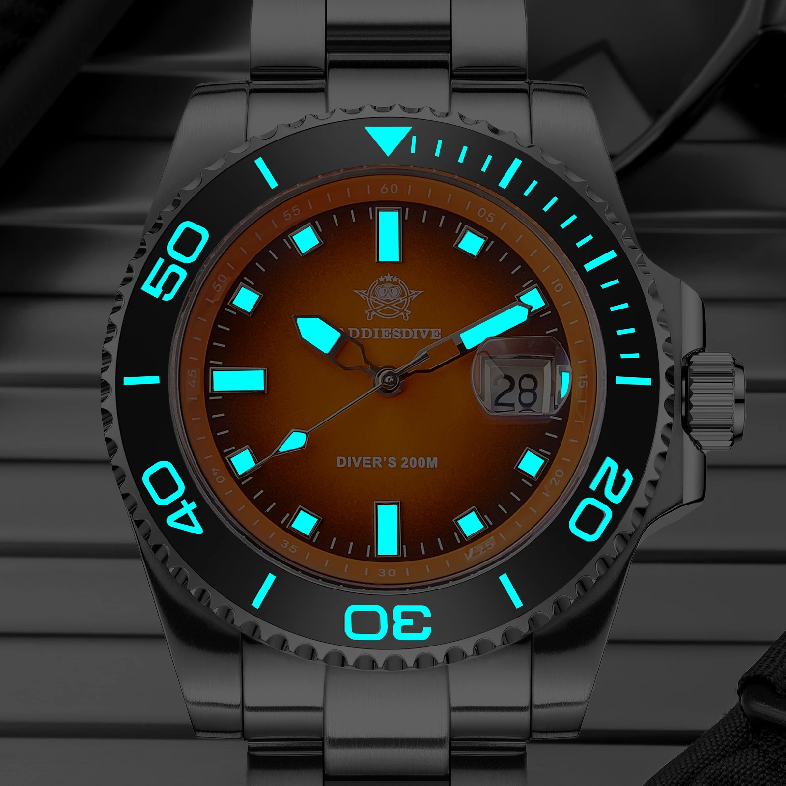 ADDIESDIVE 41mm Watches For Men New AD2089 Reloj Hombre Rotatable Bezel Quartz Watch Waterproof Luminous Ceramic Bezel Man Clock