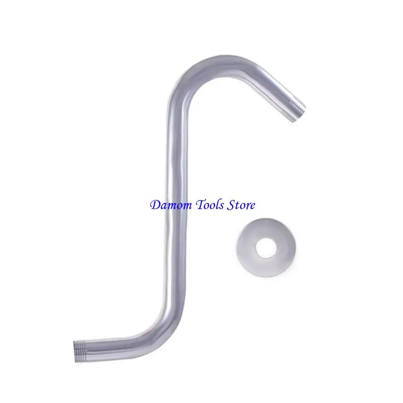 57BE Goosenecks Showerhead Risers Pipe Extension Arm with Flanges for Bathroom