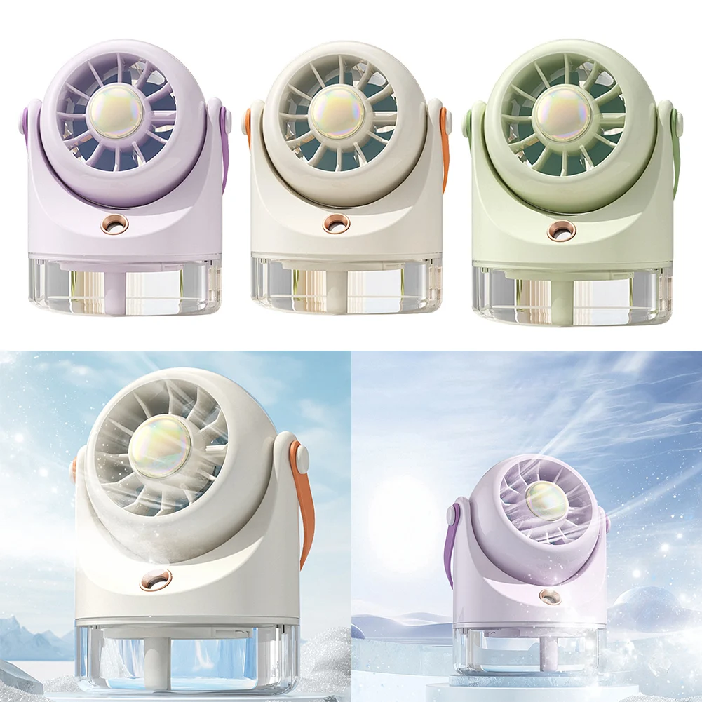 1pc Portable Air Cooler Fan 100ml Water Tank Humidity Spray USB Rechargeable Desk Cooling For Office Camping Travel Home