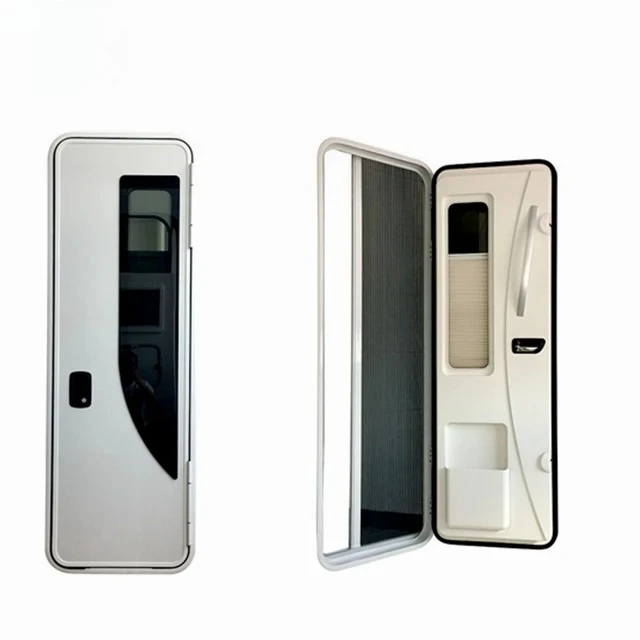 European Style RV Entry Door with Lock for Motorhome Caravan Camper Van Trailer Aluminum