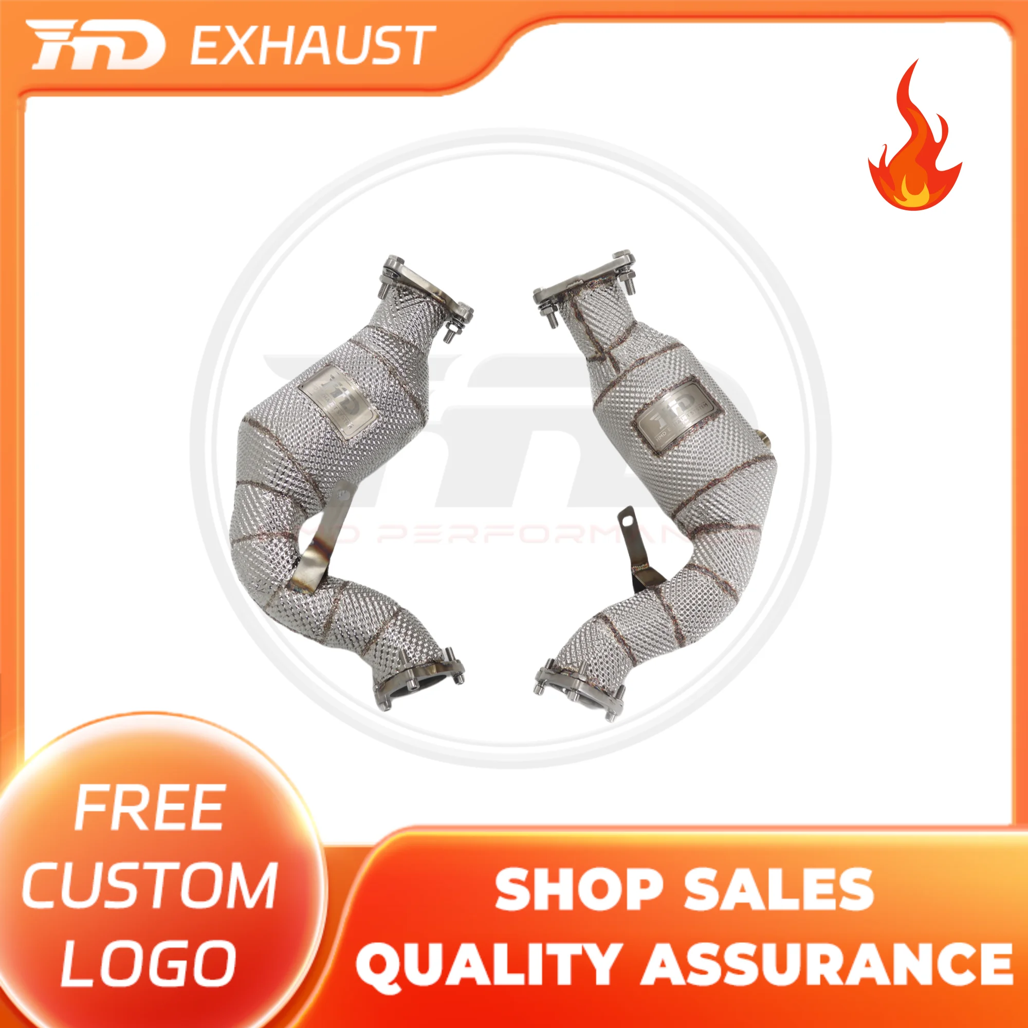 

HMD Exclusive Customization SS304 Exhaust Downpipe for Audi S4 S5 B8 3.0T 2017+ With Heat Shield
