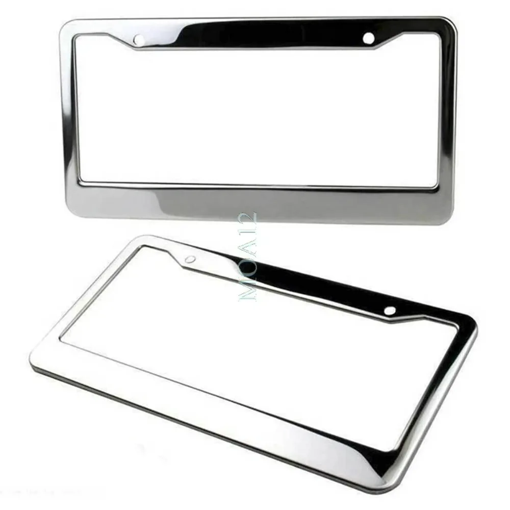 

2 Pieces Stainless Steel License Plate Frame American Car Universal Bumper s
