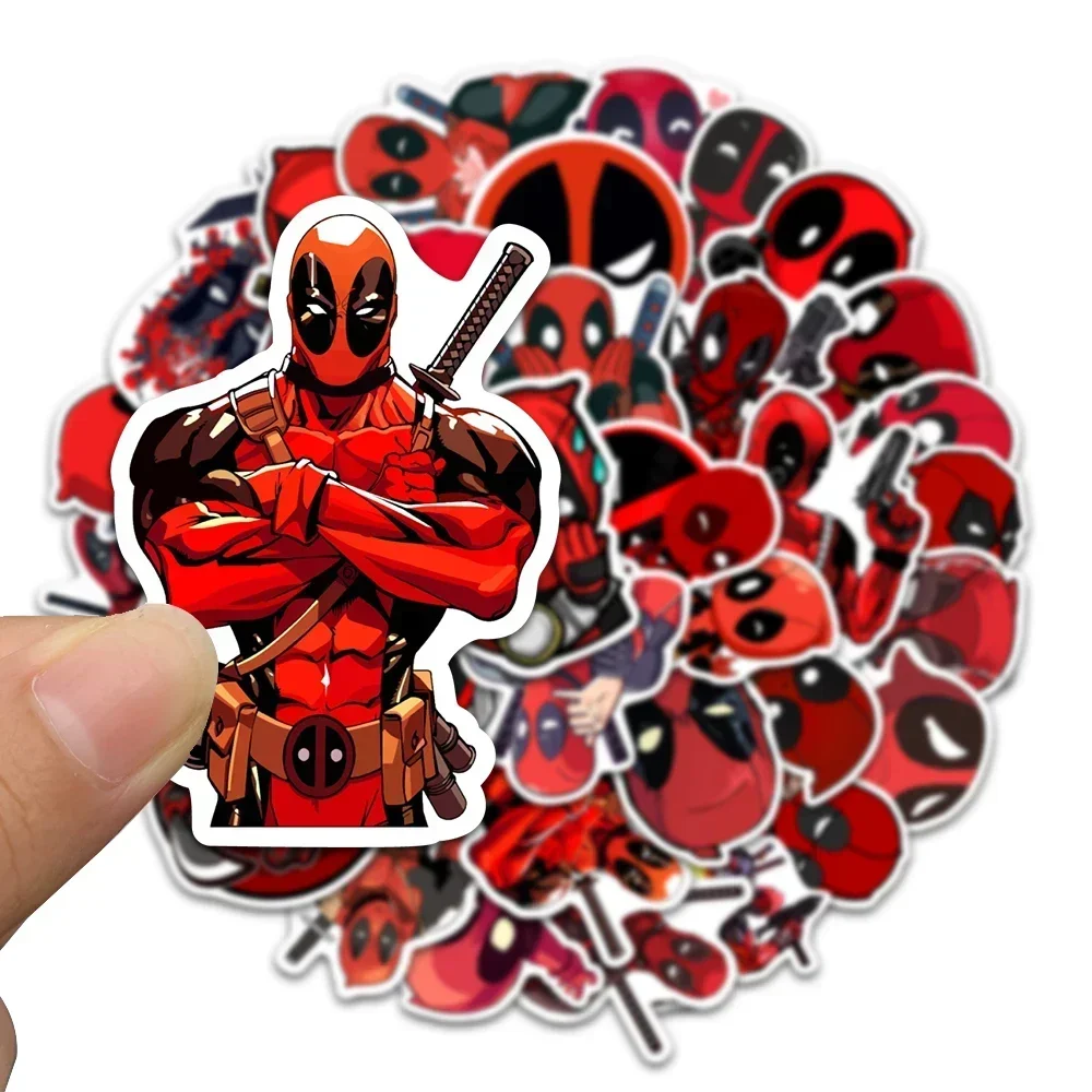 35pcs Disney The Avengers Deadpool Stickers Cool Cartoon Super Hero Anime Decals DIY Phone Laptop Skateboard Sticker Decor