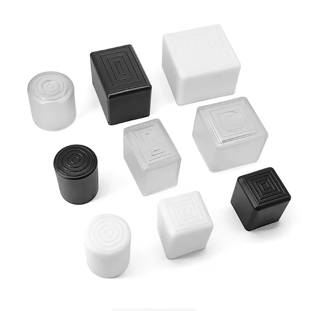 PVC Weiß Möbel Tisch Fuß Spitze Stühle Beine Pad Schutz Abdeckung Runde/Quadratische Rohr Stecker Deckel Rohr Loch schutz Kappe