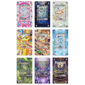 Présentoir de cartes acrylique Pokémon, Glaceon, Flareon, Espeon, Eevee, peinture arc-en-ciel, brique collée, anime, irritation, jeu, collection
