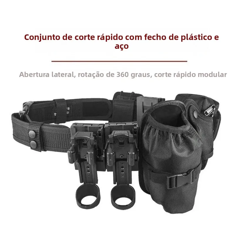 多機能戦術ウエストベルト-クイックドロー-プラスチックスチール-サイドオープニング-パトロールデューティ-フルセット-8点セット-アウトドア-キャンプ-旅行用品
