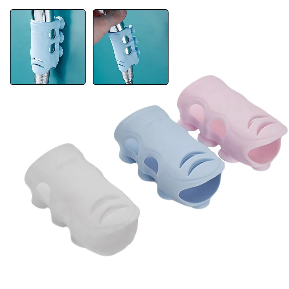 3 Colors Silicone Shower Head Holder Powerful Suction Reusable Removable Wall Mount Suction Cup Shower Bracket Bathroom Holder