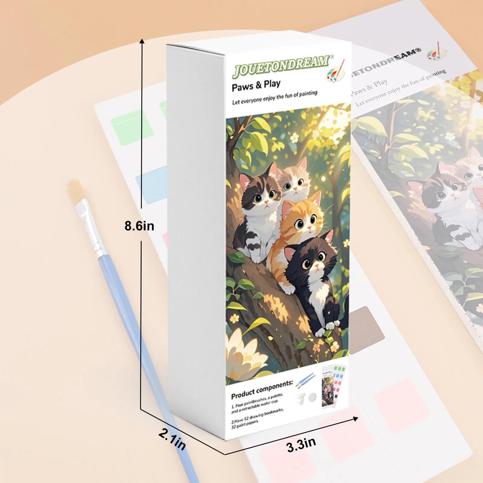 Kids Watercolor Coloring Book Funny Cute Pet Theme Watercolor Bookmark Set Cute Cat Watercolor Painting Activity Book