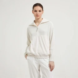 BC-360 In Stock Half Zipper Turn-Down Collar 7Gg 100% Wool Jumper For Women Women's Sweaters Cardigan Sweater Clothing