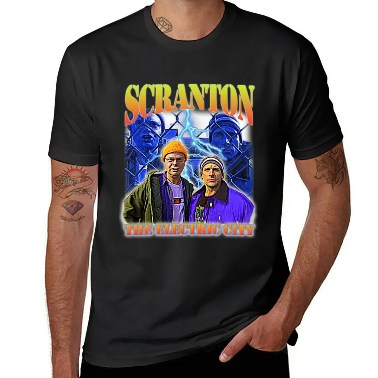 

Scranton: The Electric City T-Shirt sweat summer tops quick drying black t-shirts for men