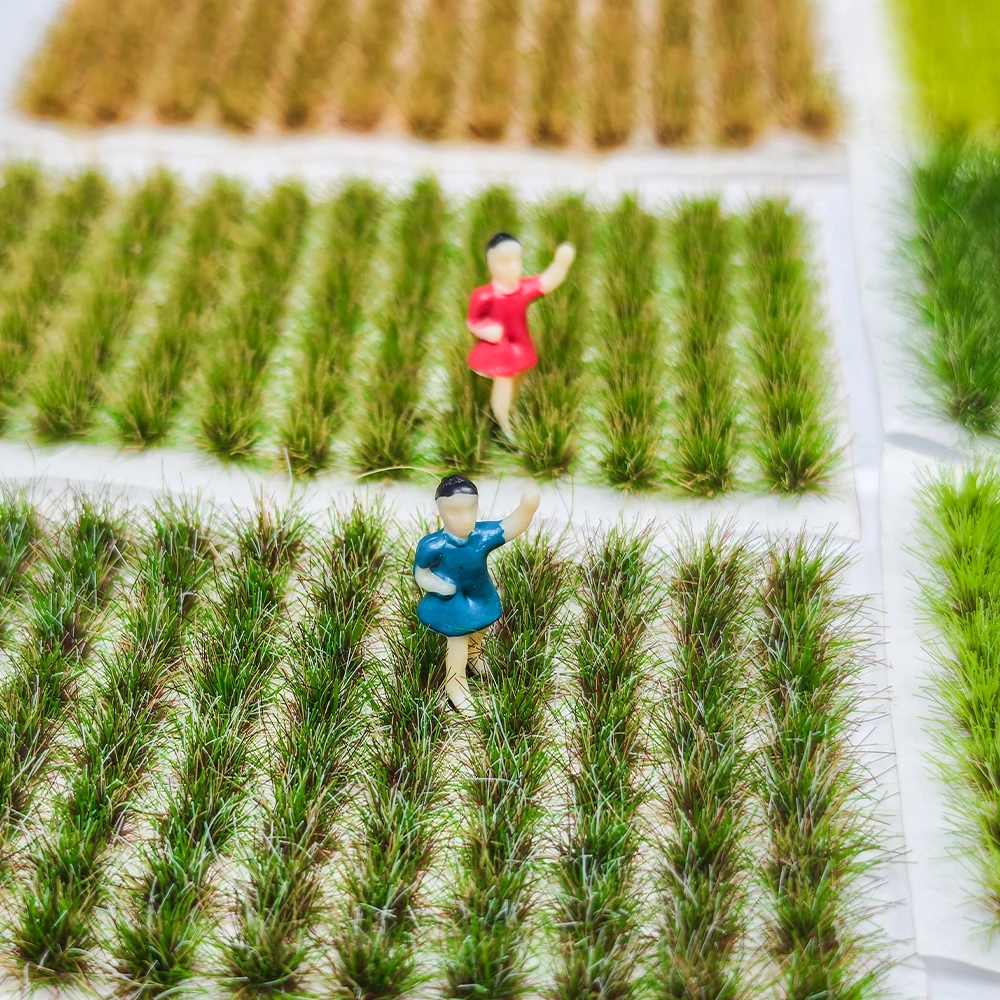 104/208 szt. Miniaturowe statyczne trawy, zestaw modelarski, roślinność, krzewy, żywopłoty do modeli kolejowych/budynków/ogrodów, akcesoria do krajobrazu trawnikowego