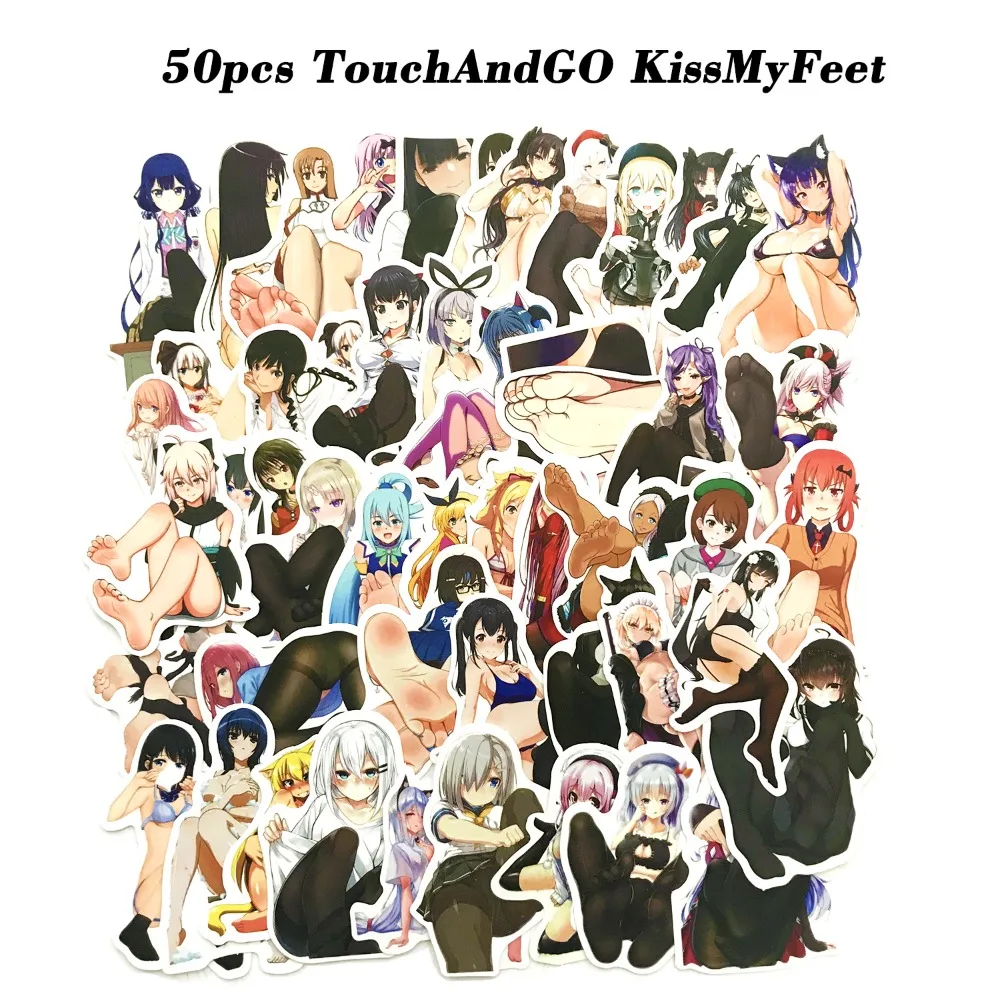 50pcs Stickers Phone Adult Anime Stickers Silk Stockings Decoration Anime Girl Computer Sticker PVC Beautiful