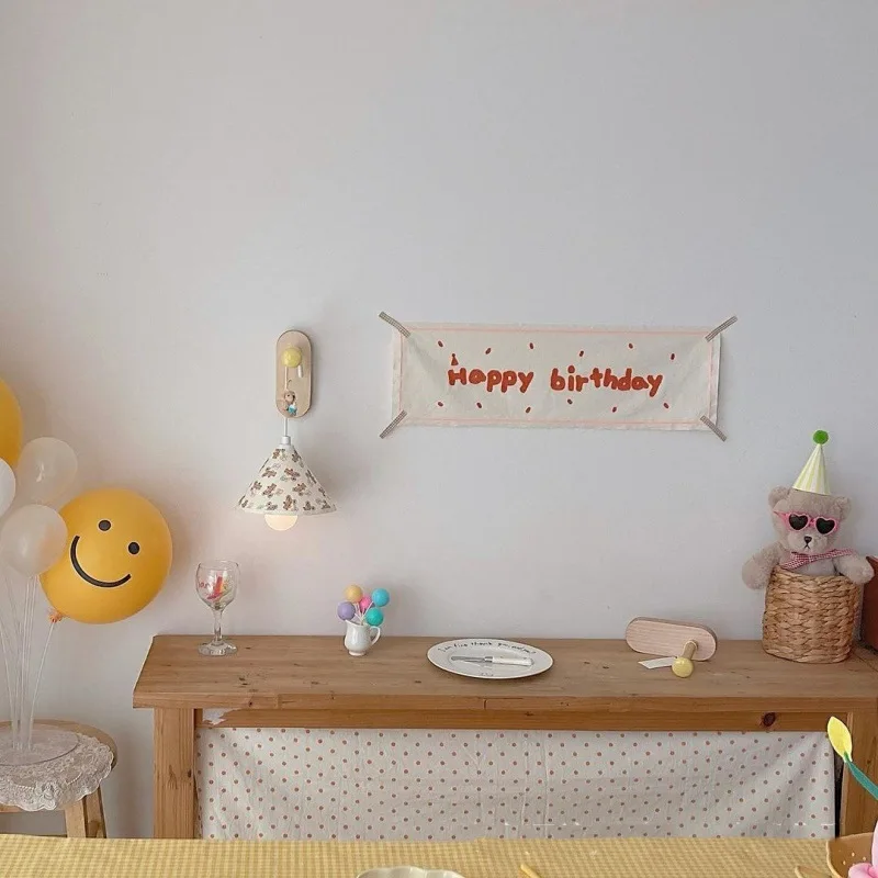 1 st 55x22 cm kinderkamer verjaardagsfeestje achtergrond decoratie baby gelukkige verjaardag vlag en rekwisieten voor kinderen om foto's te nemen
