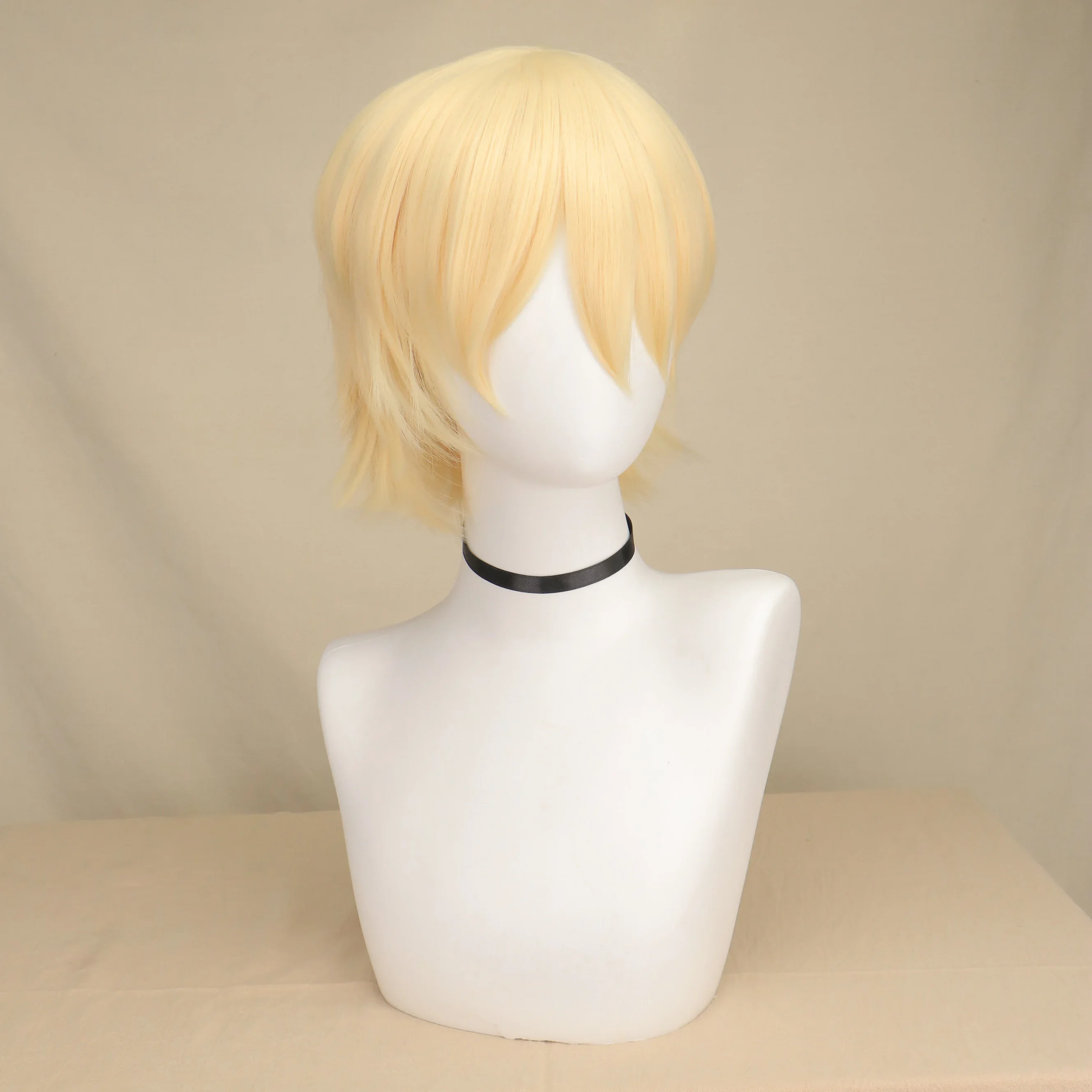 Kostüm Blonde Kurze Perücken für Männer Synthetische Gerade Layered Halloween Perücke Cosplay Haar Perücke für Männliche Frauen Perücken Party Kostüm