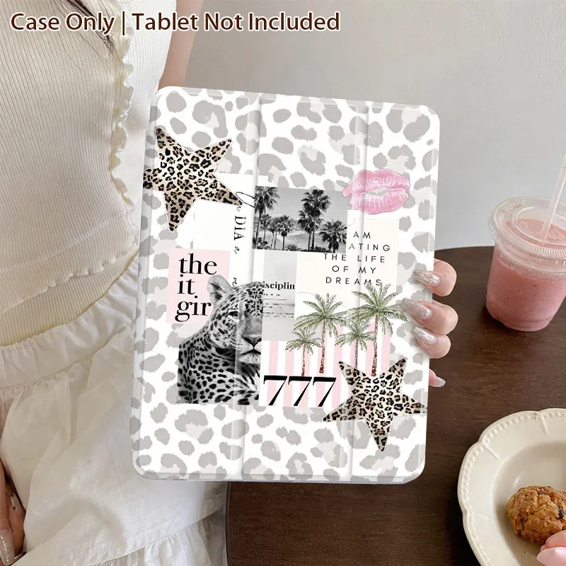 Tri-fold Stand Cover with Double-sided Color Print for iPad 11(A16)/7/8/9/Pro11/Air4/5 10.9/Mini6/7/Pro9.7/10.5/Air1/2/Air8/11