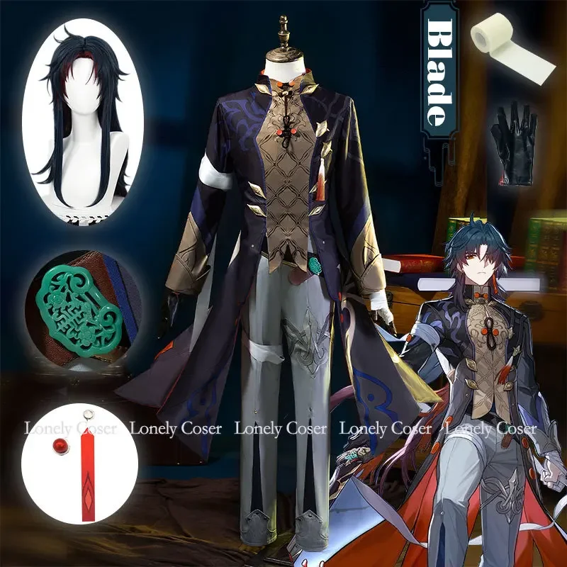 Blade Cosplay Costume Game Honkai Star Rail Wig Earrings Stellaron Hunters Astral Express Uniform Halloween Party High Quality R