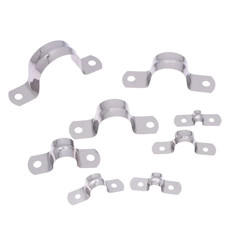 Heavy Duty Stainless Steel U-Shaped Tube Clamp Metal Saddle Pipe Clamp U Conduit Bracket for Secure Installation - close-up view