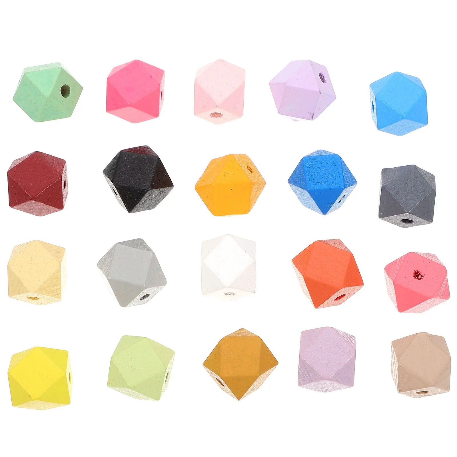 70Pcs Decorative Wooden Beads Loose Beads with Holes for DIY Bracelet Necklace Dreamcatcher Jewelry Craft Beading Kits Craft