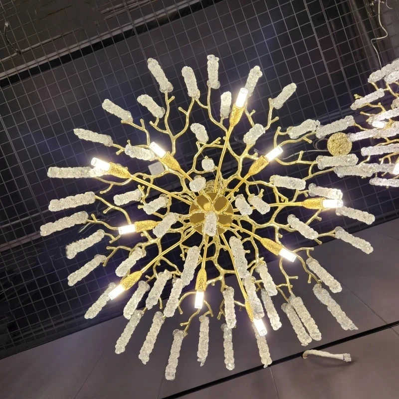 High End Luxury Nano Electroplating Crystal Tassel Pendant Chandelier For Living Dining Room Hotel Hall Home Suspension Led Lamp