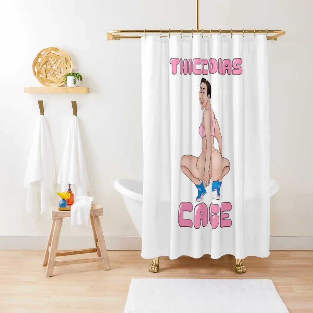 

Thiccolas Cage - Dummy Thicc Nicolas Cage Meme Shower Curtain Cute Shower Shower Bath Anti-Mold Waterproof Curtain