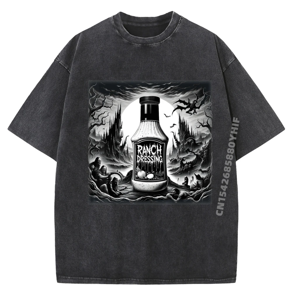 

Ranch Dressing Meme, черные эстетические обычные топы и футболки для мужчин, рубашки с рисунком, крутые футболки, стираная одежда в стиле ретро